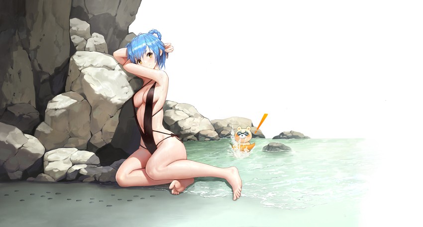 xiangling and guoba (genshin impact) drawn by takanoriha_kasui