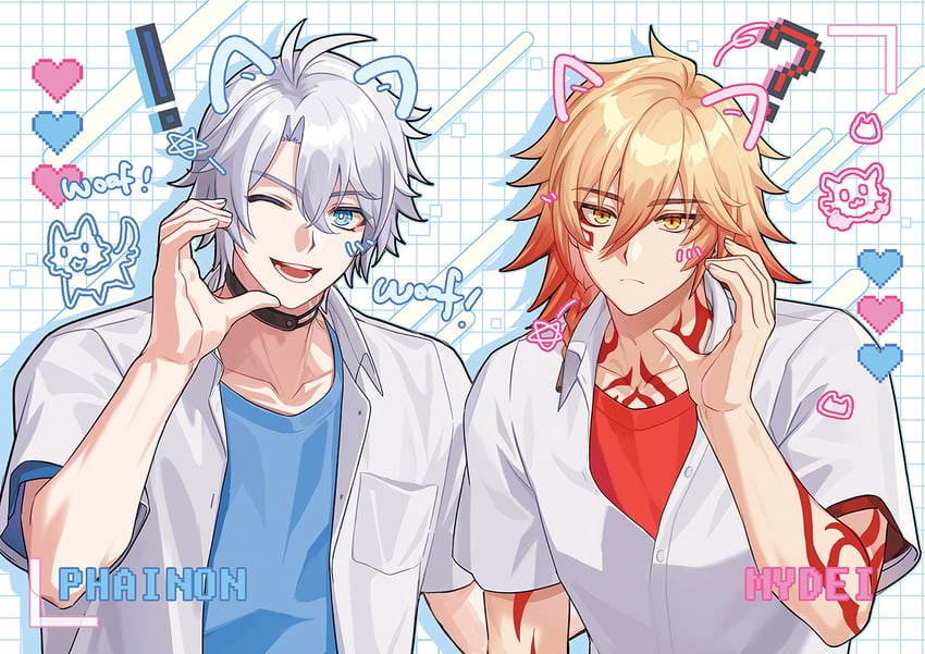 phainon and mydei (honkai and 1 more) drawn by shokill