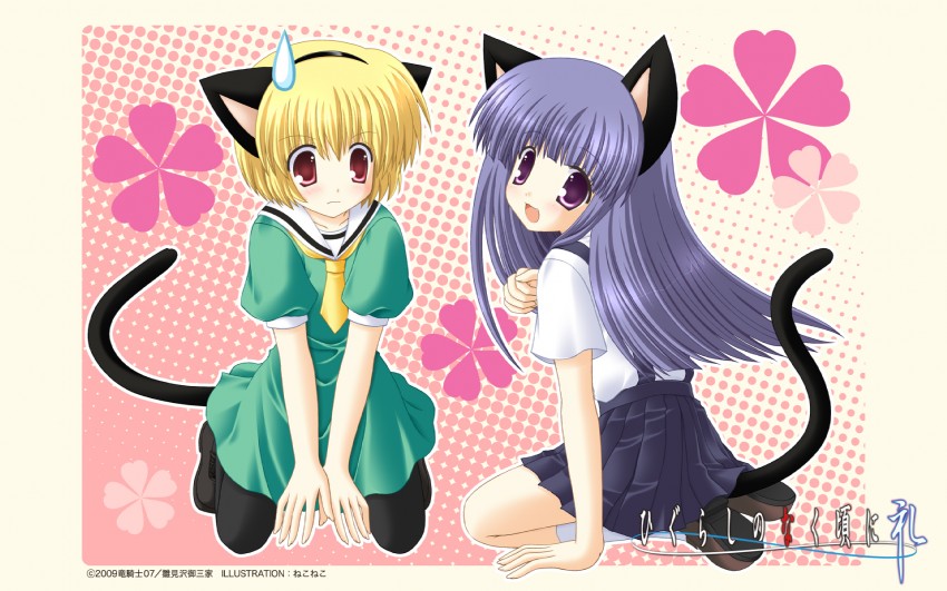 furude rika and houjou satoko (higurashi no naku koro ni) drawn by nekoneko