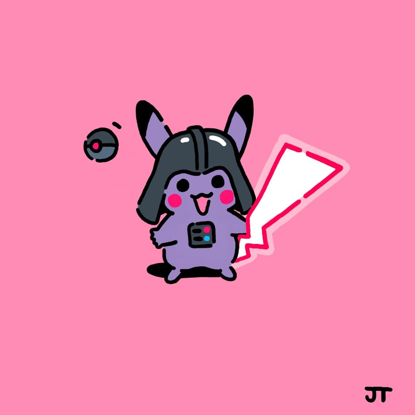 pikachu and darth vader (pokemon and 1 more) drawn by james_turner