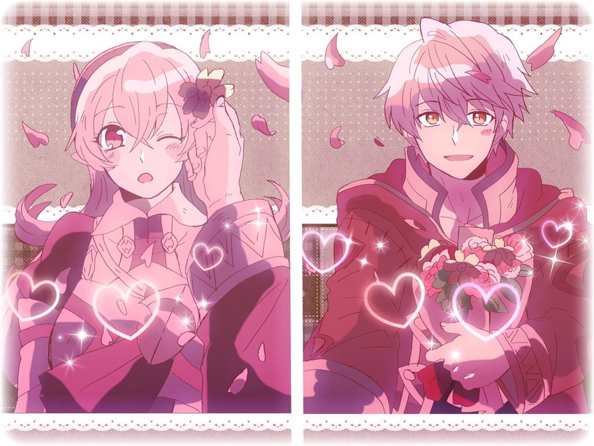 female corrin and male robin (fire emblem and 3 more) drawn by kiriya_(552260)