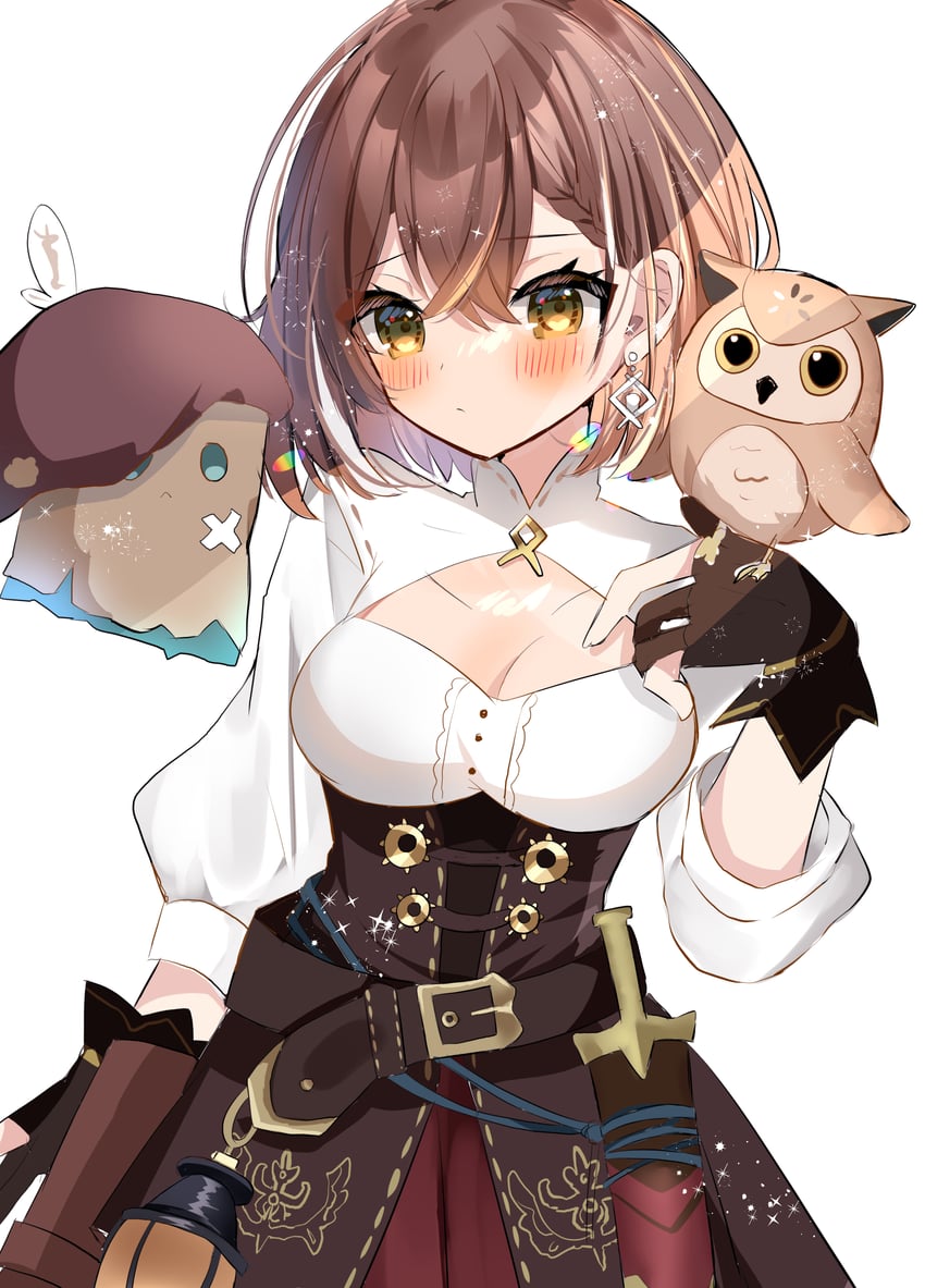 nanashi mumei, friend, and hootsie (hololive and 1 more) drawn by yuzukiyuno_(yunmu_g)