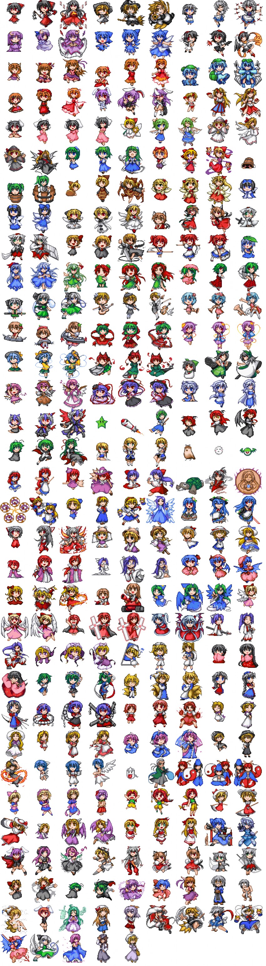 hakurei reimu, kirisame marisa, remilia scarlet, flandre scarlet, izayoi sakuya, and 103 more (touhou and 3 more) drawn by hemogurobin_a1c