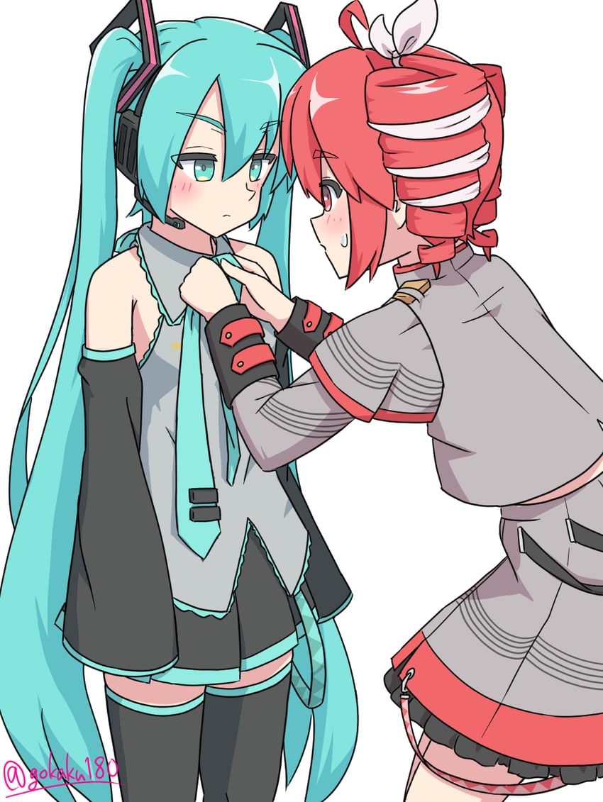 hatsune miku and kasane teto (vocaloid and 2 more) drawn by gokaku180