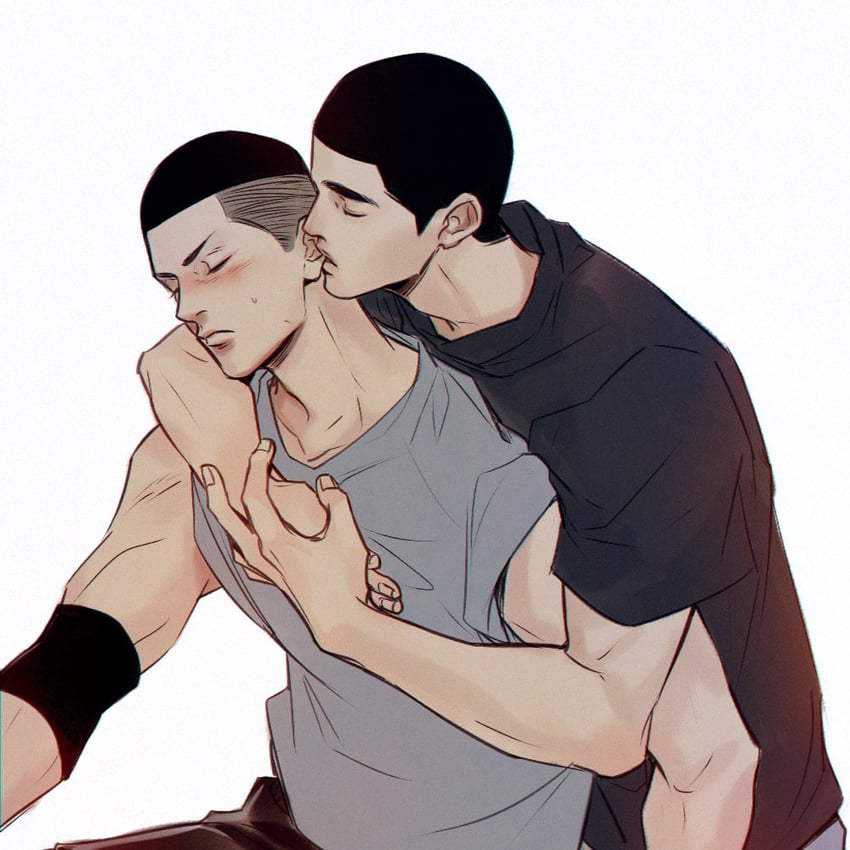 sawakita eiji and fukatsu kazunari (slam dunk) drawn by hhsuan616