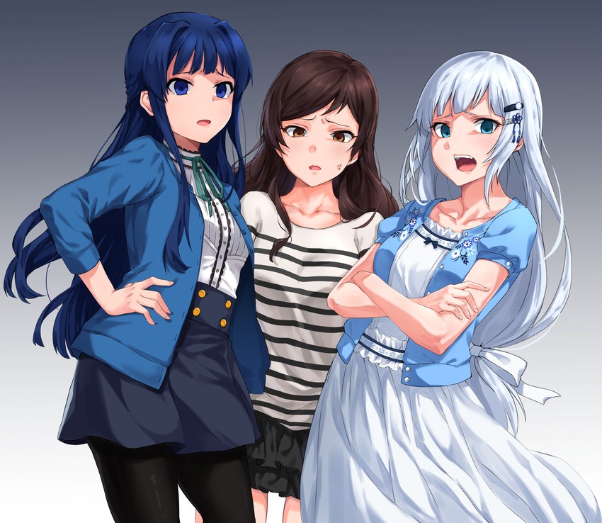 kitazawa shiho, mogami shizuka, and shiraishi tsumugi (idolmaster and 2 more) drawn by sirurabbit