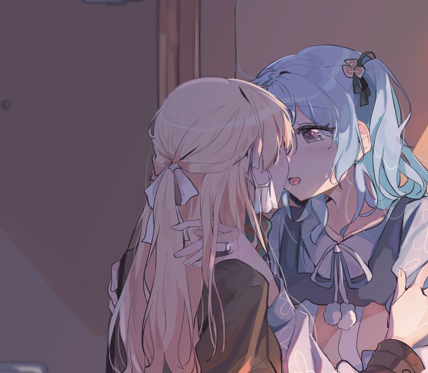 matsubara kanon and shirasagi chisato (bang dream!) drawn by kyudoli