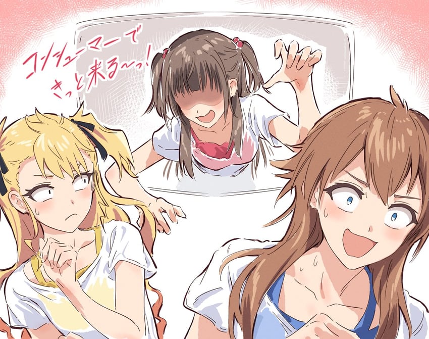 nabatame haru, seibu rio, and tamaki kyouka (shine post) drawn by bullfalk
