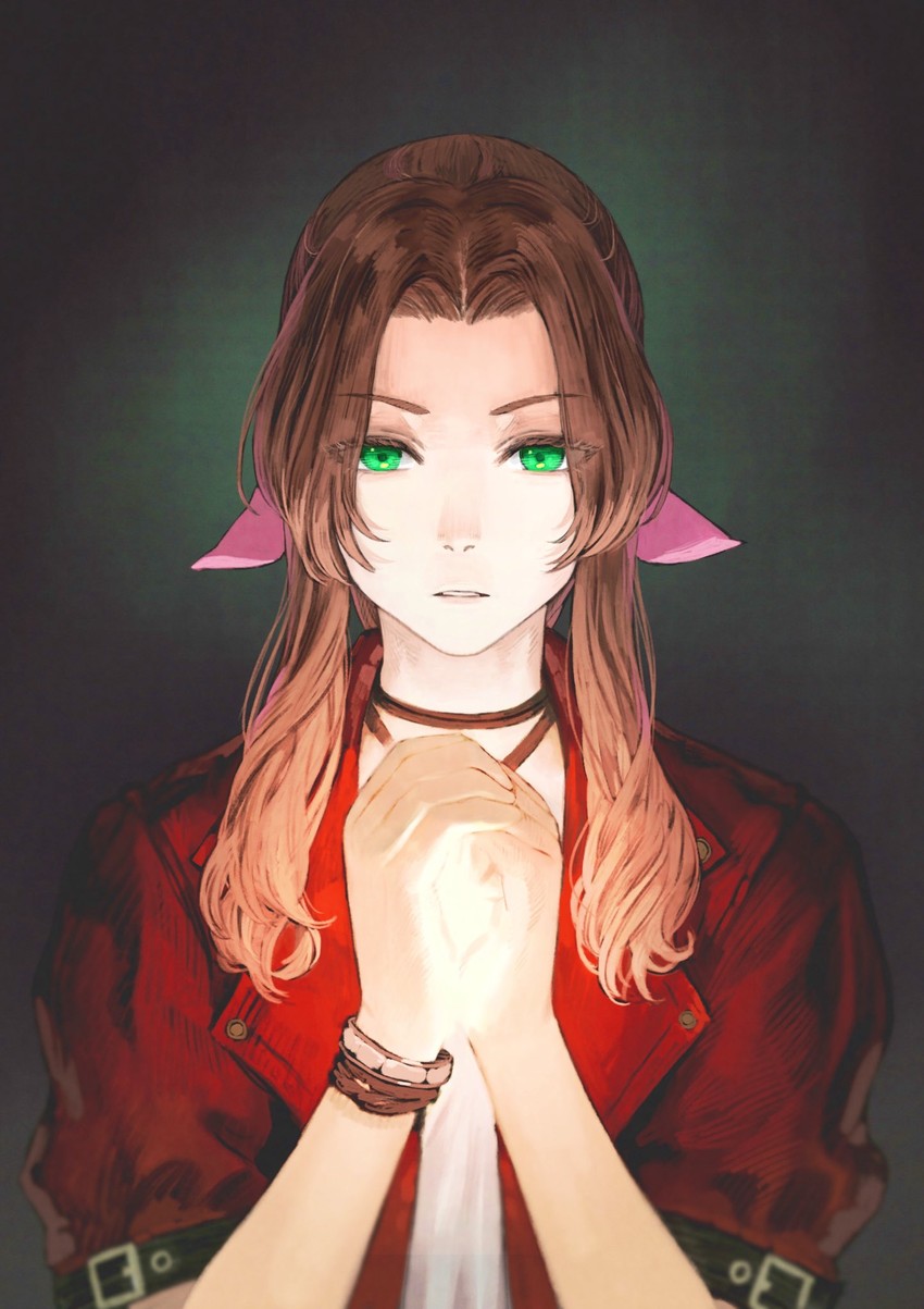 aerith gainsborough (final fantasy and 1 more) drawn by jun_(navigavi)