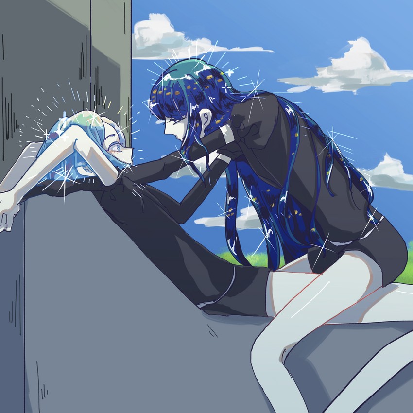 phosphophyllite and lapis lazuli (houseki no kuni) drawn by nana_ph7