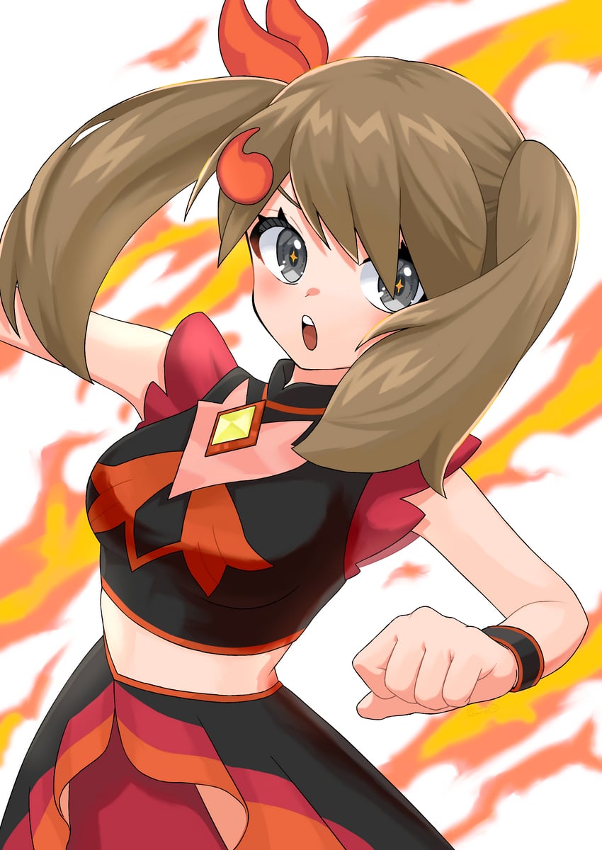 may (pokemon and 1 more) drawn by ebiura_akane