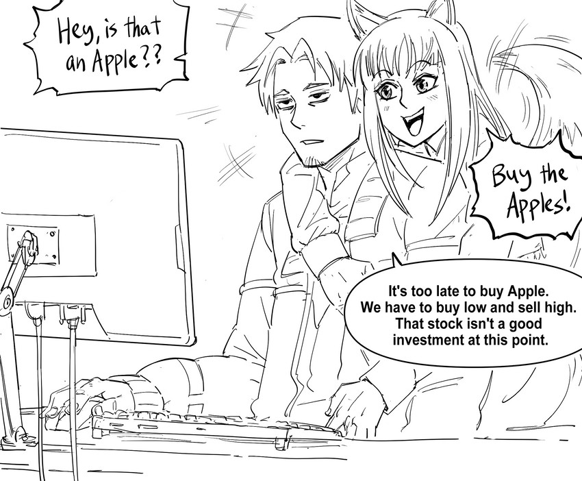 holo and craft lawrence (spice and wolf) drawn by bb_(baalbuddy)