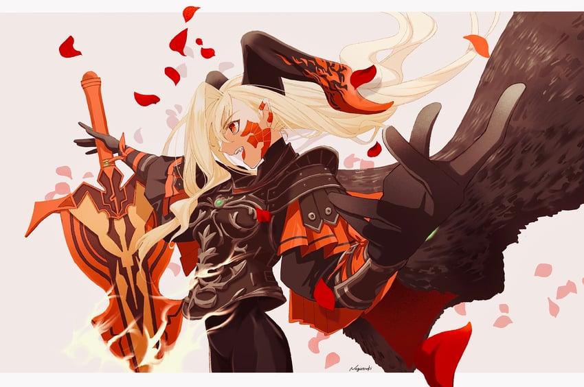 nero claudius and queen draco (fate and 1 more) drawn by nagatsuki_(huwamo9_8ku)