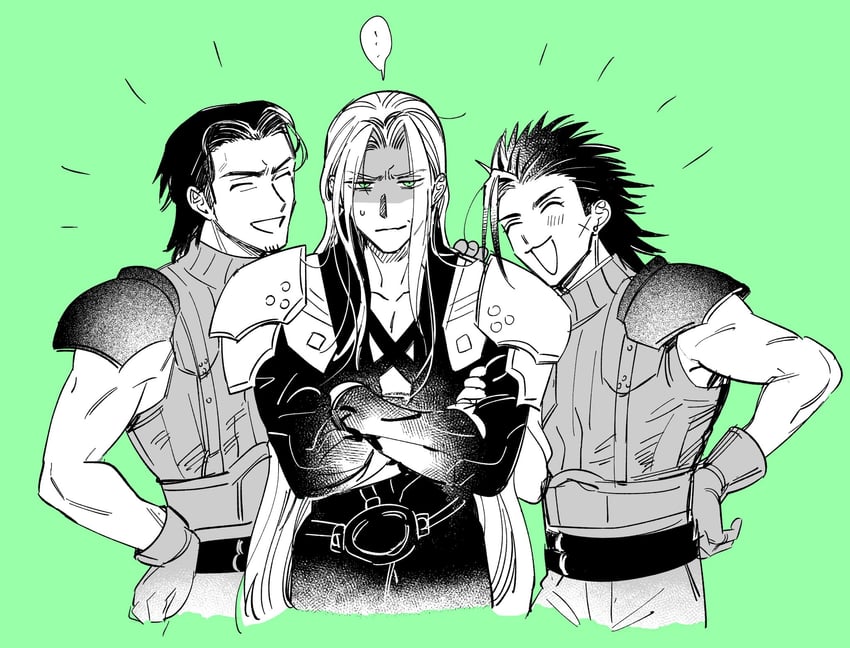 sephiroth, zack fair, and angeal hewley (final fantasy and 3 more) drawn by mrg2by