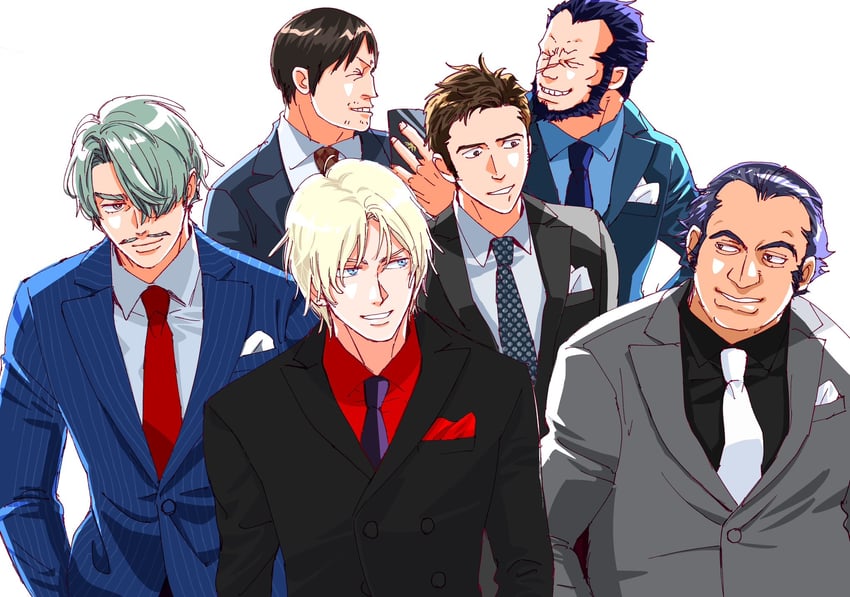 char aznable, challia bull, dren, mulligan, tokwan, and 1 more (gundam and 2 more) drawn by uno87s