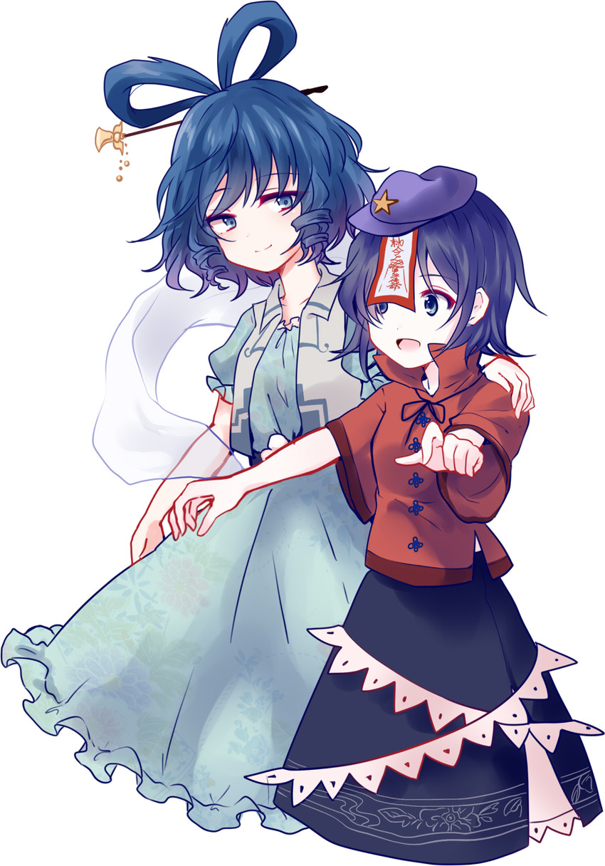 kaku seiga and miyako yoshika (touhou) drawn by uranaishi_(miraura)