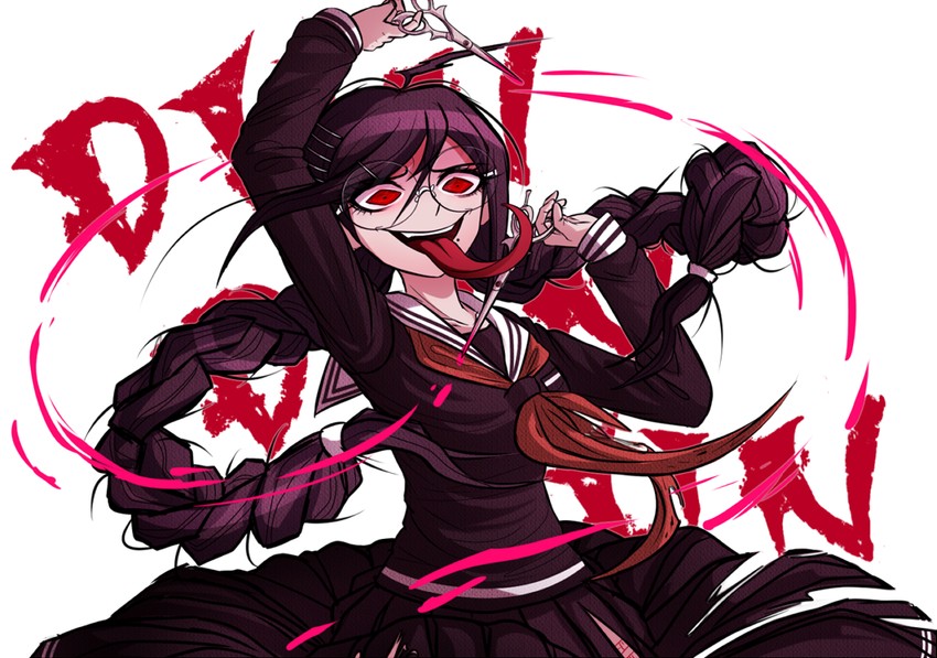 fukawa toko and genocider shou (danganronpa and 1 more) drawn by ktokei_(kurokku-tokei)