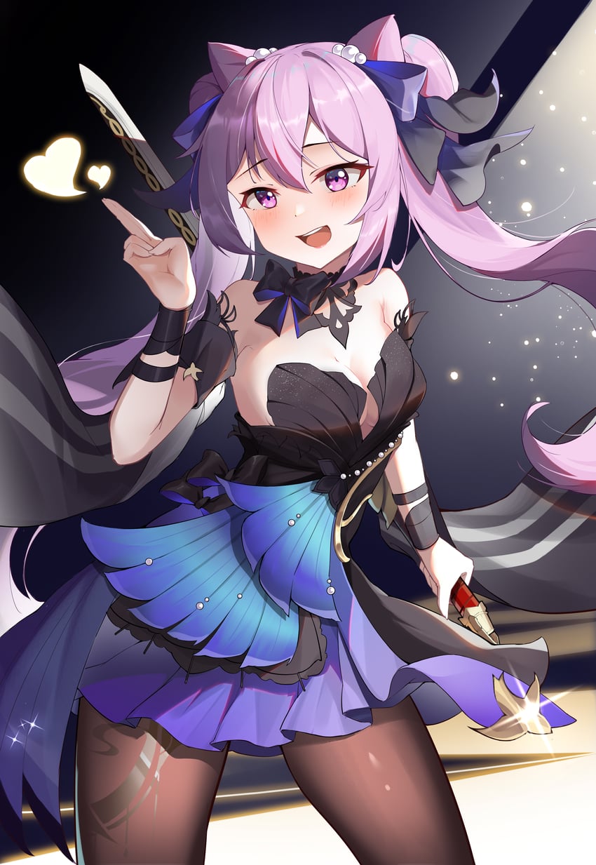 keqing (genshin impact) drawn by yesheeng_de_ling_che_zi