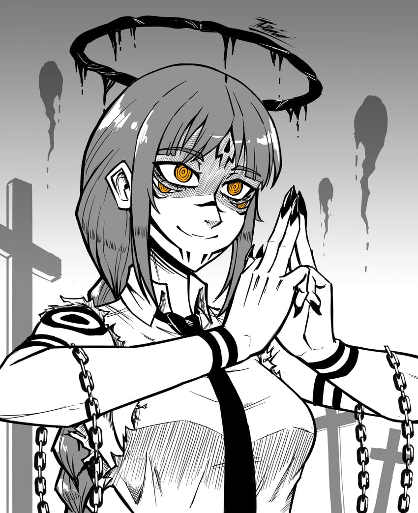 makima and ryoumen sukuna (chainsaw man and 1 more) drawn by teiwicked