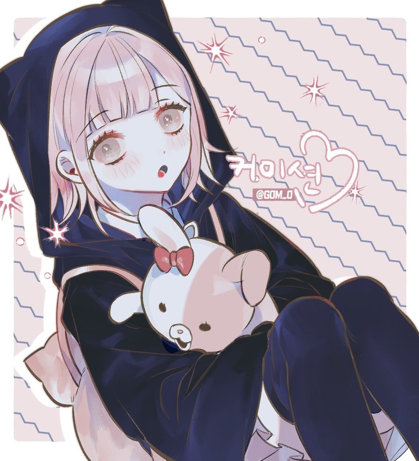 nanami chiaki and monomi (danganronpa and 1 more) drawn by g0m_0