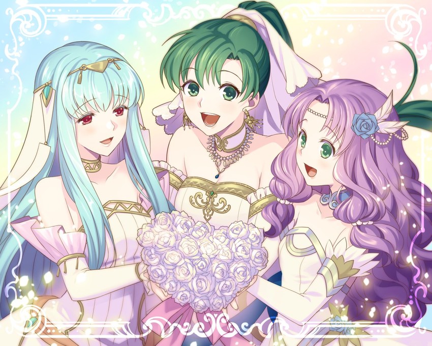 florina, ninian, and lyn (fire emblem and 2 more) drawn by kori_kms