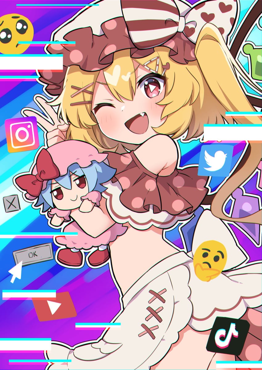 remilia scarlet and flandre scarlet (touhou and 3 more) drawn by miz_(mizillustration)