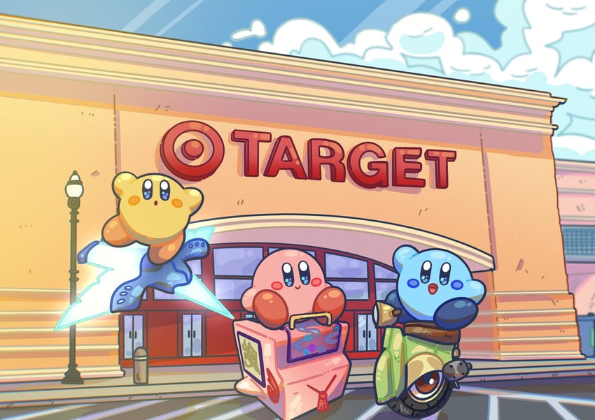 kirby, wheelie, and wheelie scooter (kirby and 3 more) drawn by aimaay