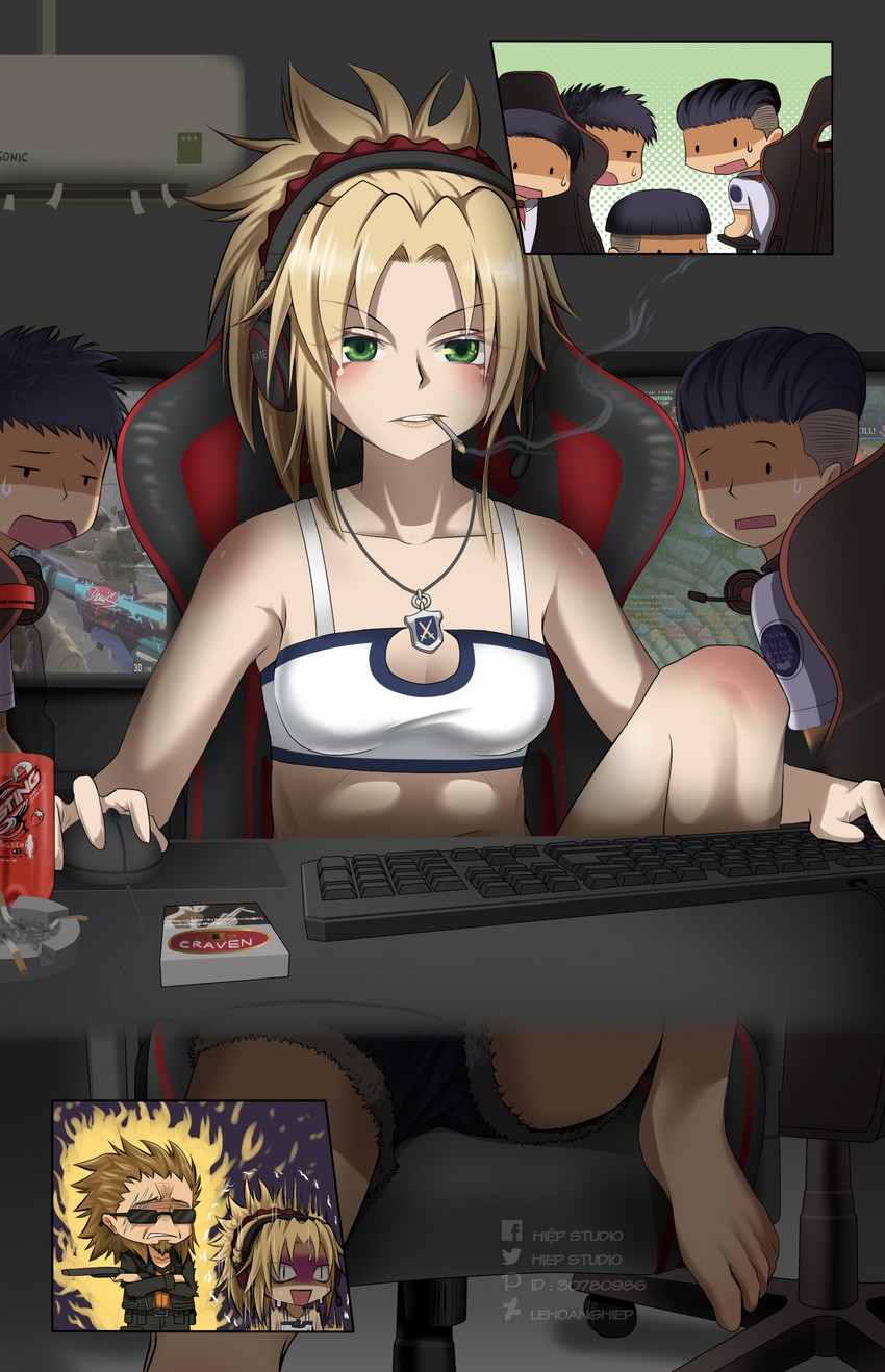 mordred and shishigou kairi (fate and 1 more) drawn by hiep_studio