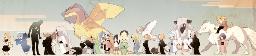 natsume takashi, nyanko-sensei, madara, kogitsune, natsume reiko, and 14 more (natsume yuujinchou) drawn by nora_(galahad)
