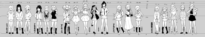 shibuya rin, shimamura uzuki, hachimiya meguru, honda mio, shirase sakuya, and 14 more (idolmaster and 2 more) drawn by niku-name