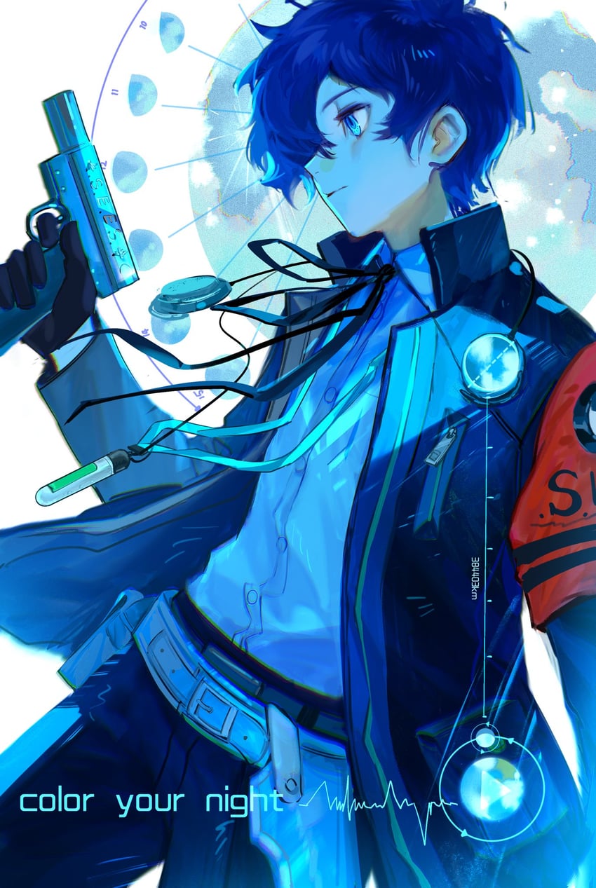 yuuki makoto (persona and 2 more) drawn by rrrrrrrrrrrou1