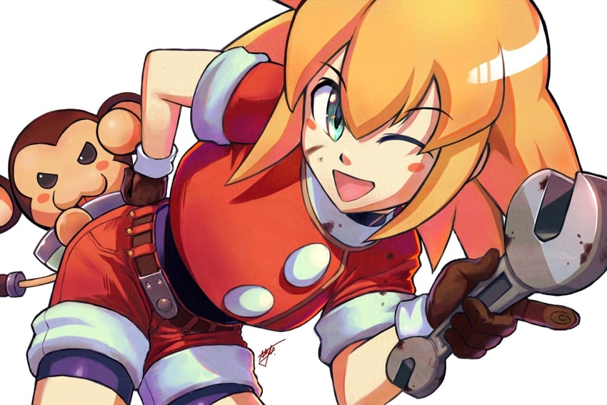 roll caskett and data (mega man and 1 more) drawn by adam_ryu_ford