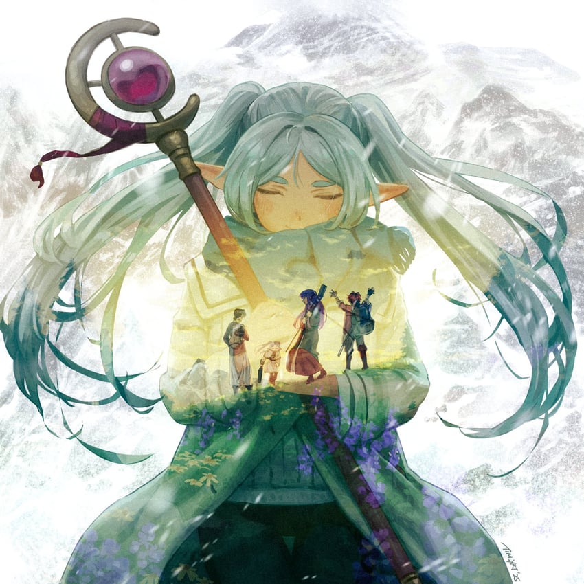frieren, fern, stark, and sein (sousou no frieren) drawn by tim_yan