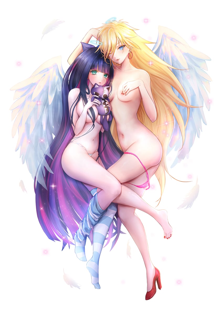 stocking, panty, and honekoneko (panty & stocking with garterbelt) drawn by pinkuempire