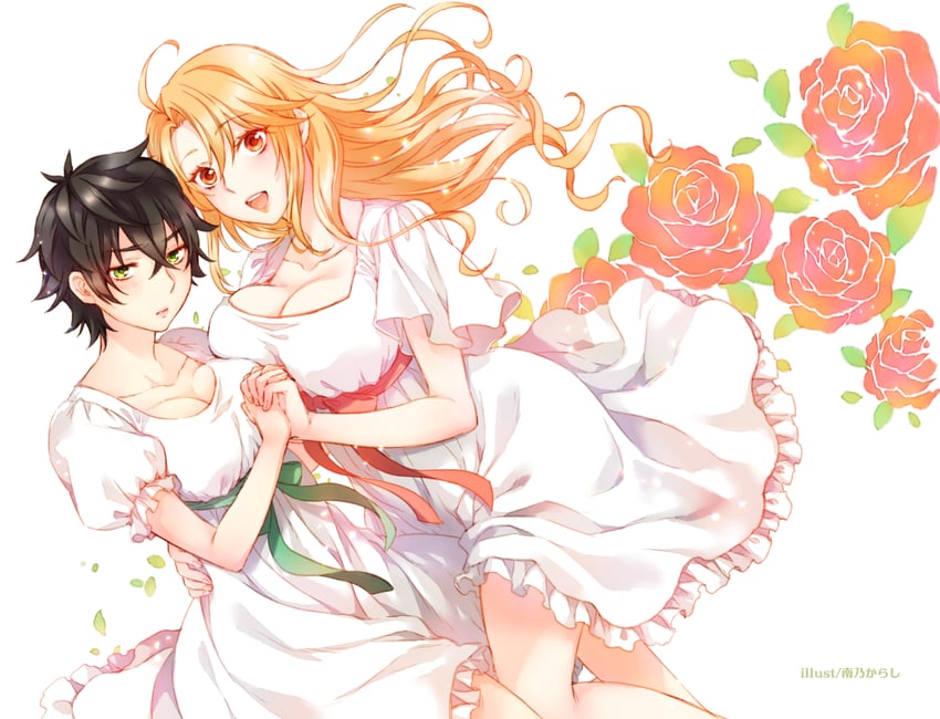 iwatani naofumi and kitamura motoyasu (tate no yuusha no nariagari) drawn by karashi_minamin