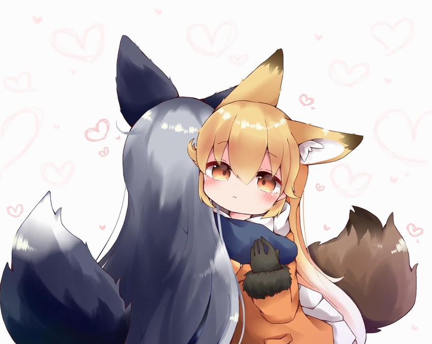 silver fox and ezo red fox (kemono friends) drawn by eeeee_m