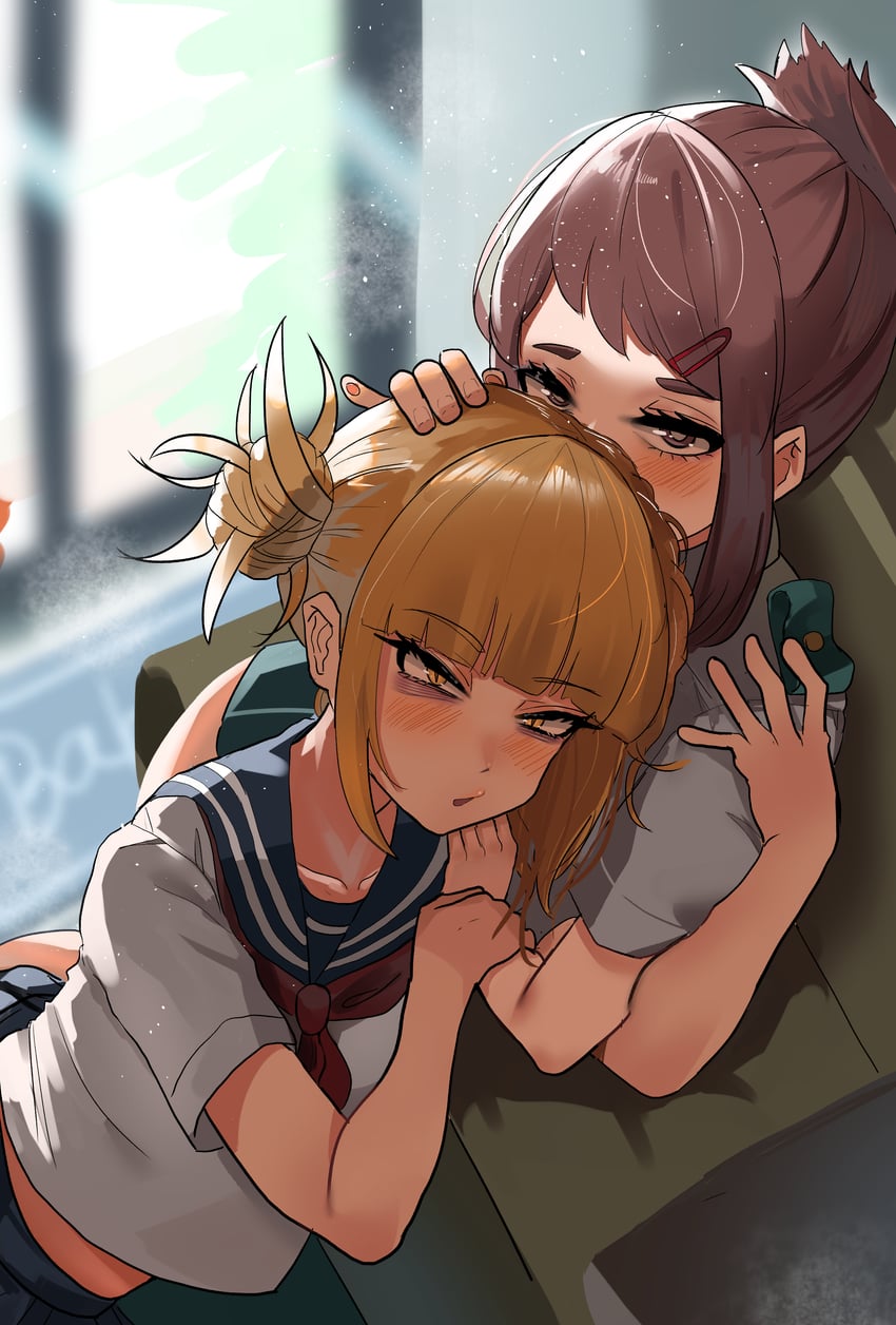 uraraka ochaco and toga himiko (boku no hero academia) drawn by zd_(pixiv6210083)