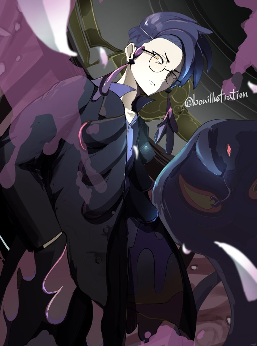 arbok and corbeau (pokemon and 1 more) drawn by bo_(bouillustration)