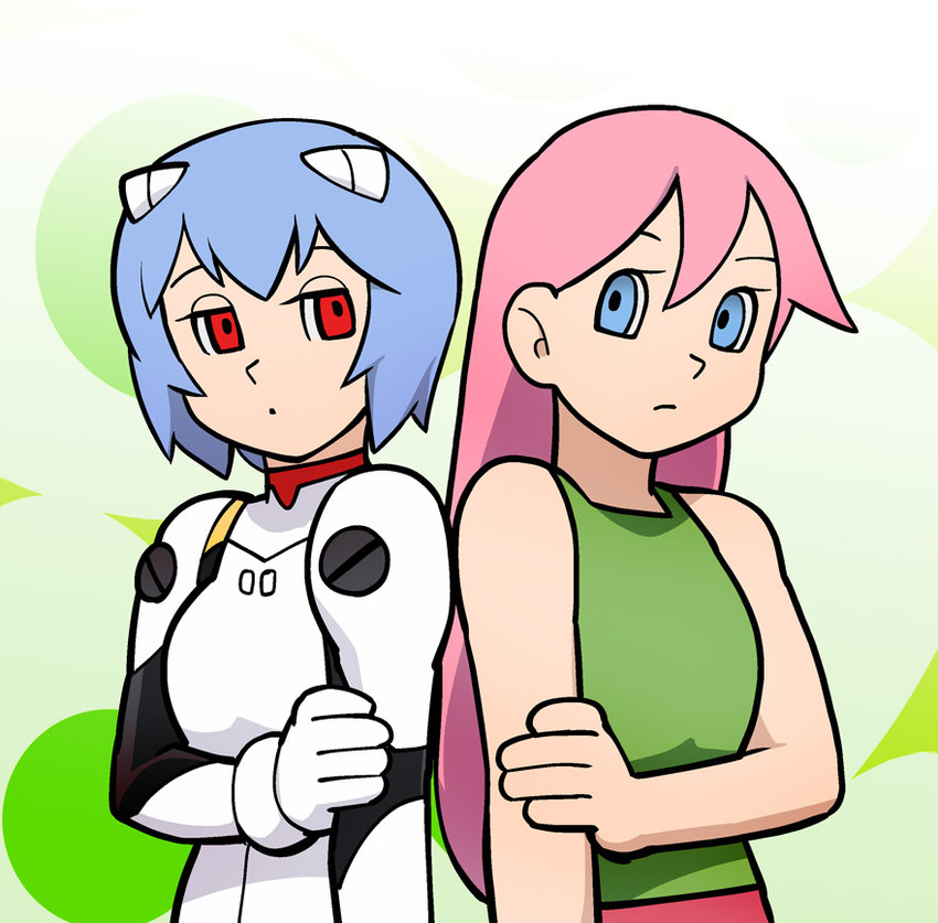 ayanami rei and riruru (neon genesis evangelion and 3 more) drawn by ueyama_michirou