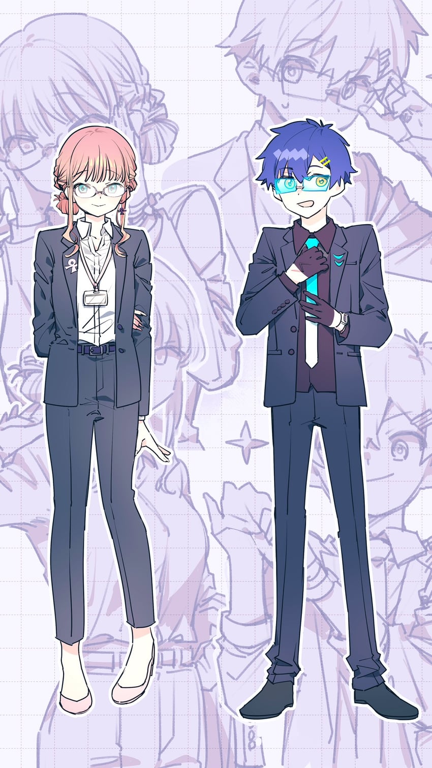 minami yume and asanaka yomogi (gridman universe) drawn by gorillapan_z