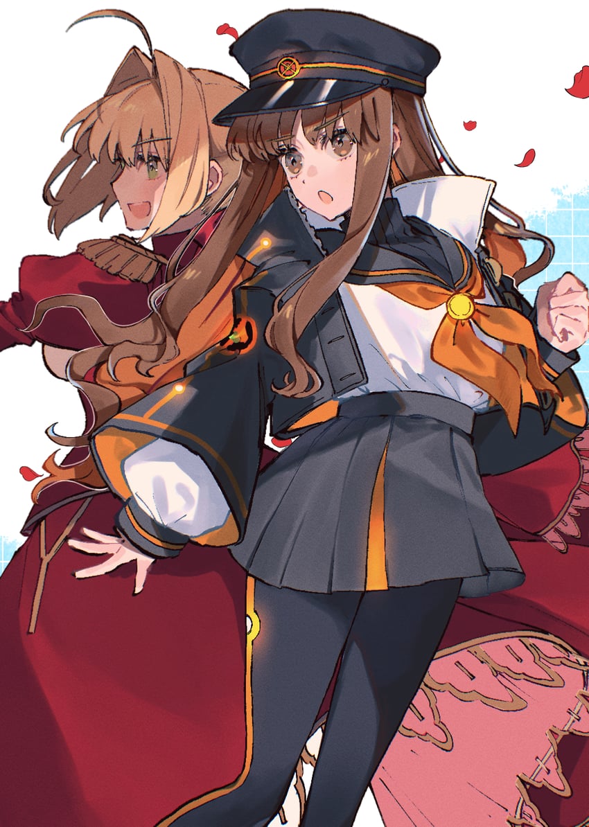 nero claudius and kishinami hakuno (fate and 1 more) drawn by uxco0