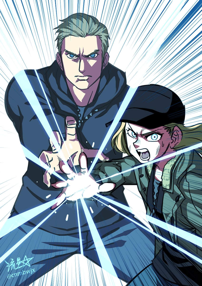ethan winters and rosemary winters (dragon ball and 3 more) drawn by ryuusei_(mark_ii)