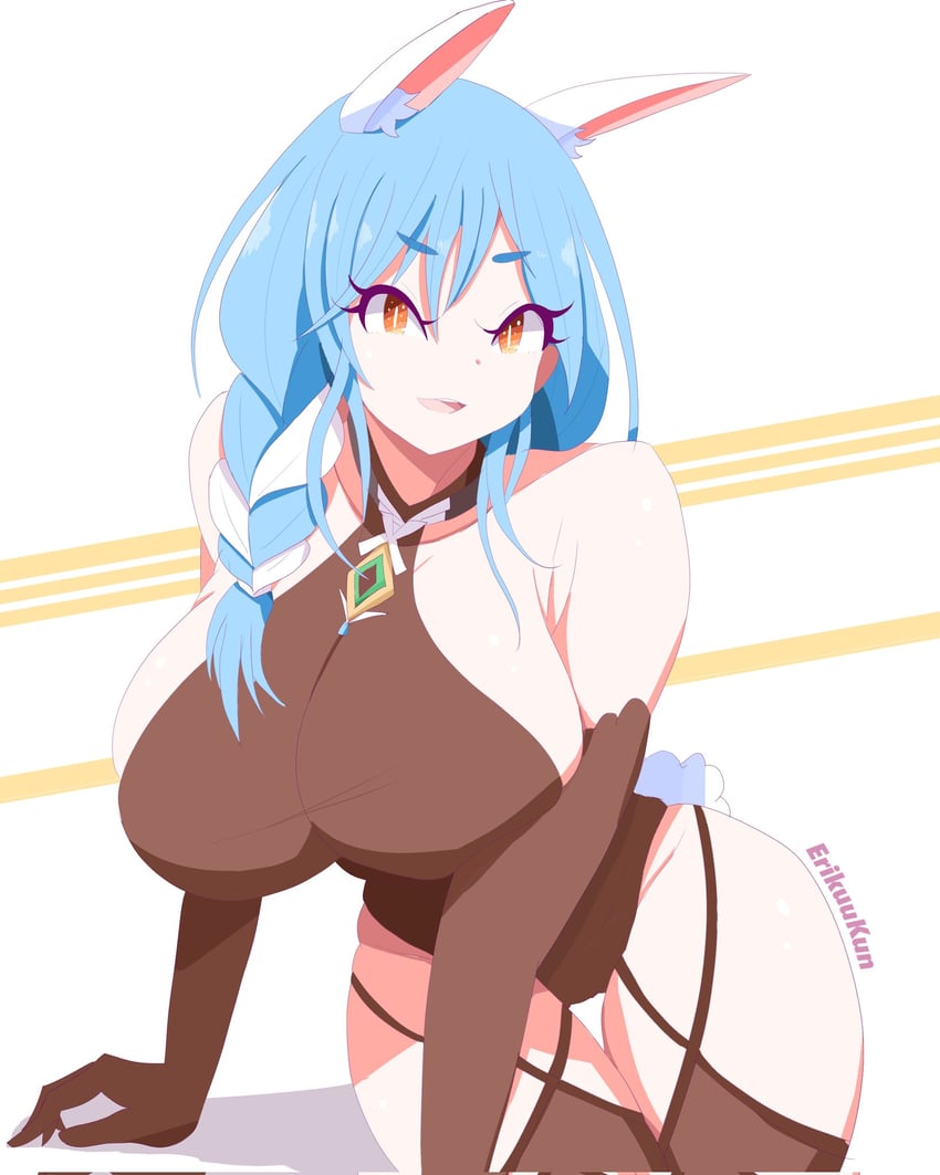 pekomama and chen hai (hololive and 1 more) drawn by erikuukun