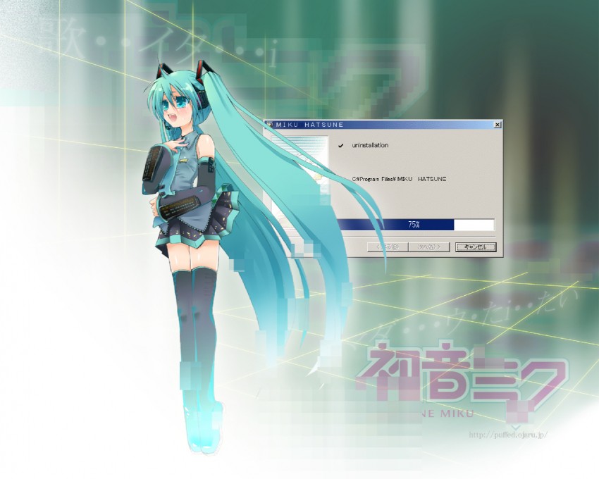 hatsune miku (vocaloid and 1 more) drawn by chikkuru