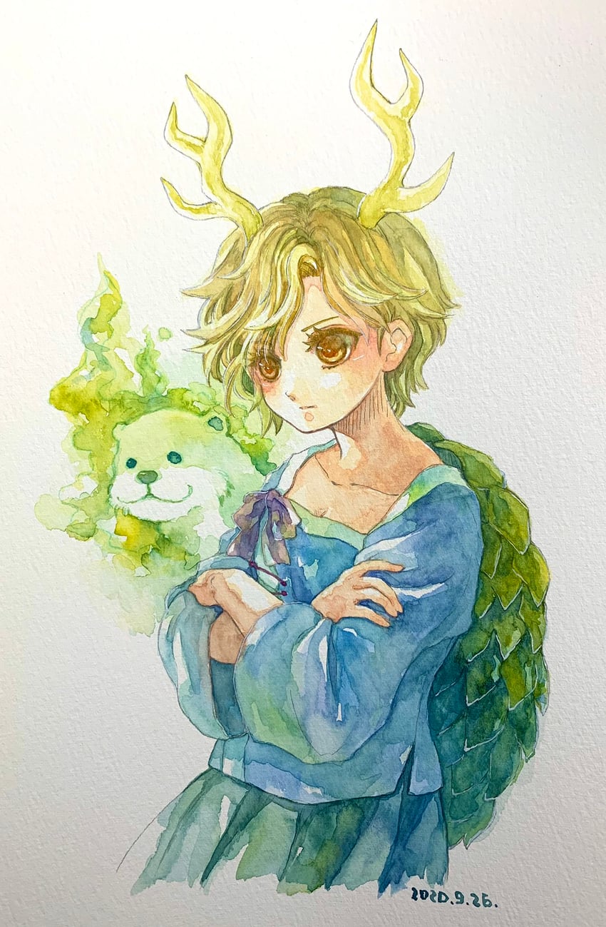 kicchou yachie and otter spirit (touhou) drawn by shiroma_(mamiko)