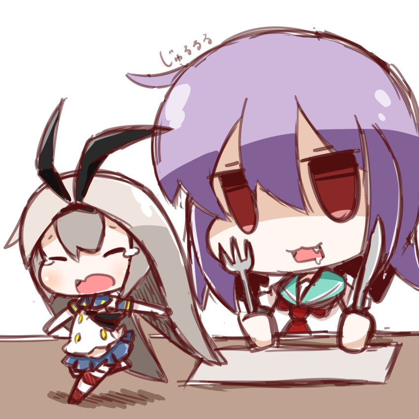 shimakaze and tama (kantai collection and 1 more) drawn by nuu_(nu-nyu)