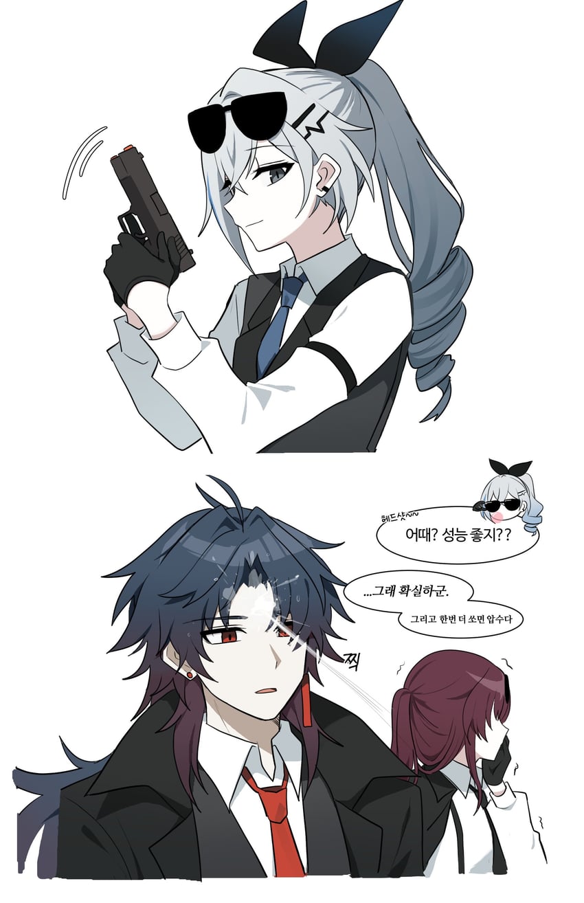 kafka, silver wolf, and blade (honkai and 1 more) drawn by lix_(iroiro3843)