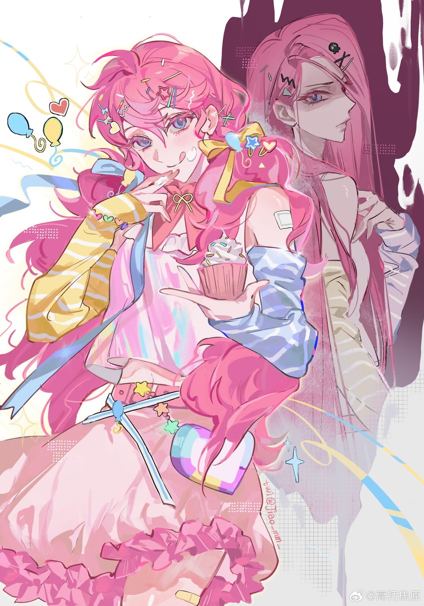 pinkie pie and pinkamena diane pie (my little pony and 1 more) drawn by m_omoo