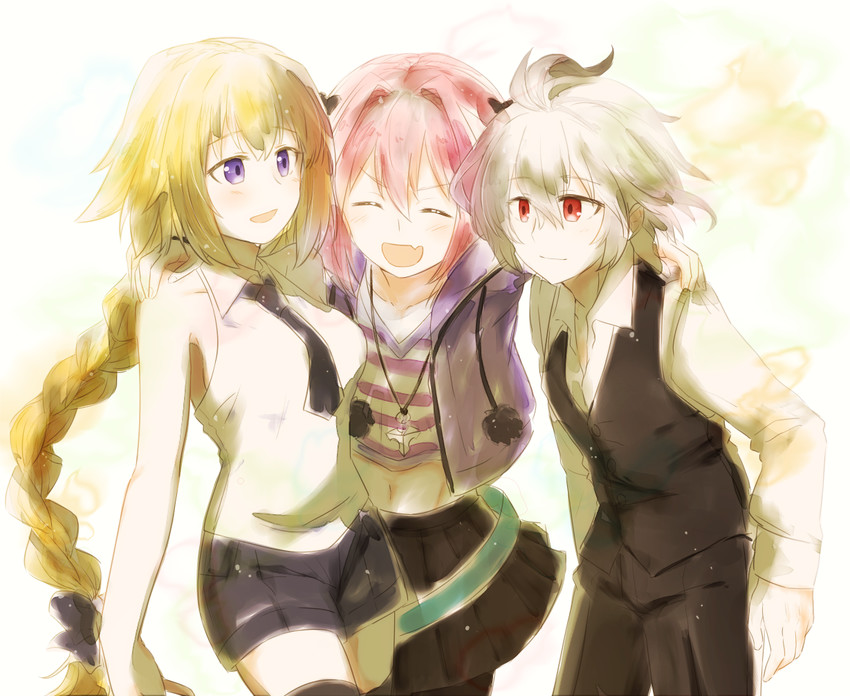 jeanne d'arc, astolfo, and sieg (fate and 1 more) drawn by kaopen_(wakamerider)