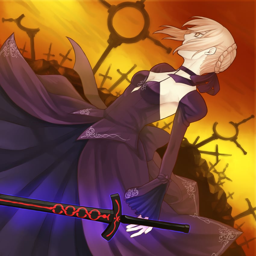 artoria pendragon and saber alter (fate and 1 more) drawn by shi_o_musubi